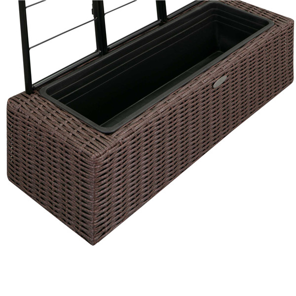 Brown Wicker planter with trellis